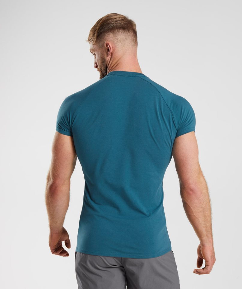 Men's Gymshark Apollo T-Shirts Blue | NZ 9EZHMA